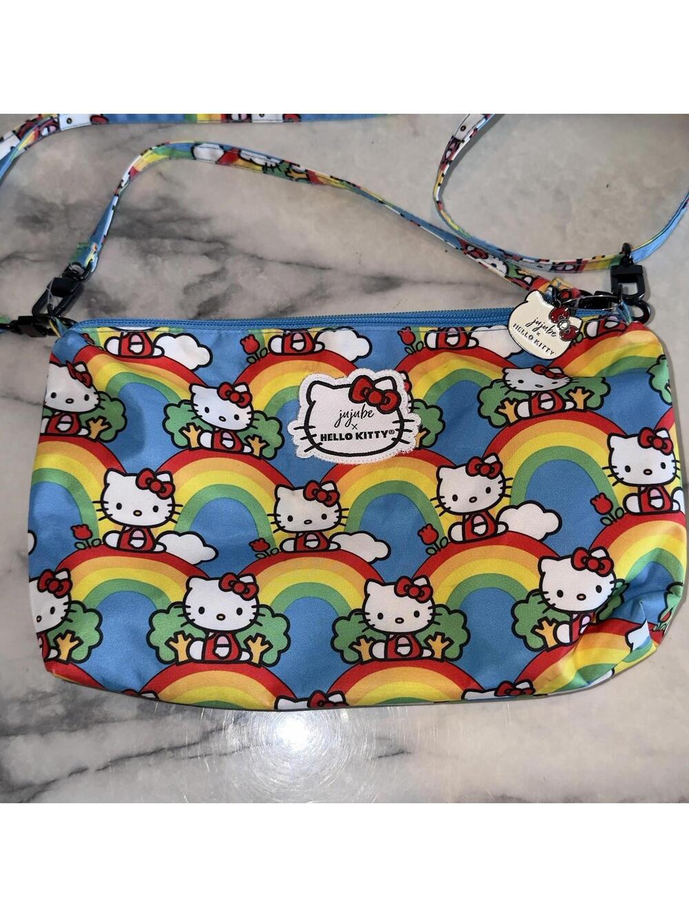Sanrio X Jujube Hello Kitty Rainbow Multi Way Handbag Crossbody Be Quick 11x7" - Picture 3 of 7